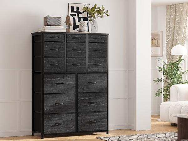 【Clearance】Raybee Furniture Viral Dresser for Bedroom with 12 Storage Drawers, Tall Dressers for Bedroom, Living Room, Apartment with Heavy Duty Wood Top and Metal Frame, Closets Storage Orgainzer, Dresser Tower, Chest of Drawers