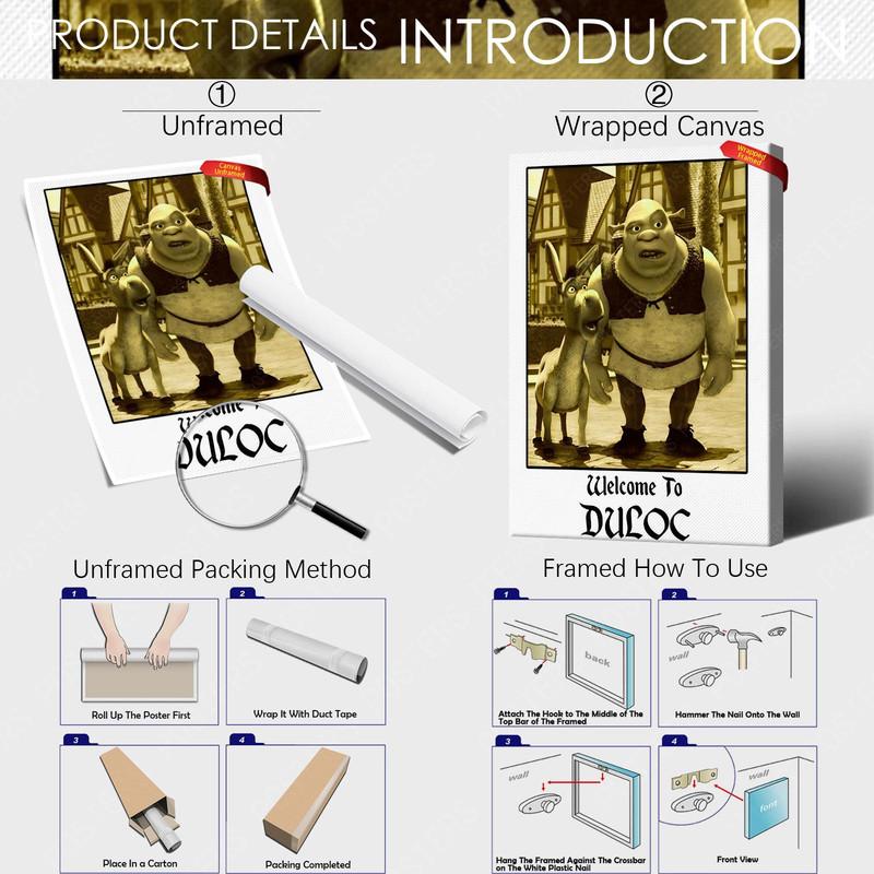 Shrek Poster, Shrek and Donkey Print, Shrek Wall Art, Shrek Print, Shrek Illustrations, Shrek Wall Decor