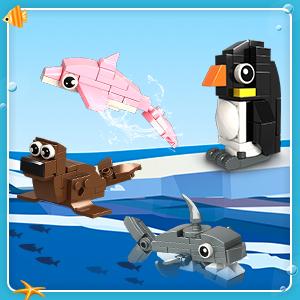 HOGOKIDS 24 Pack Valentines Party Favors for Kids Building Set - 629PCS Mini Marine Animals Blocks Toy for Valentines Day Goodie Bag Stuffers Classroom Prizes Gifts fo Kids Boy Girl Student Ages 6-12 HOGOKIDS 24 Pack Valentines Party Favors for Kids Building Set - 629PCS Mini Marine Animals Blocks Toy for Valentines Day Goodie Bag Stuffers Classroom Prizes Gifts fo Kids Boy Girl Student Ages 6-12