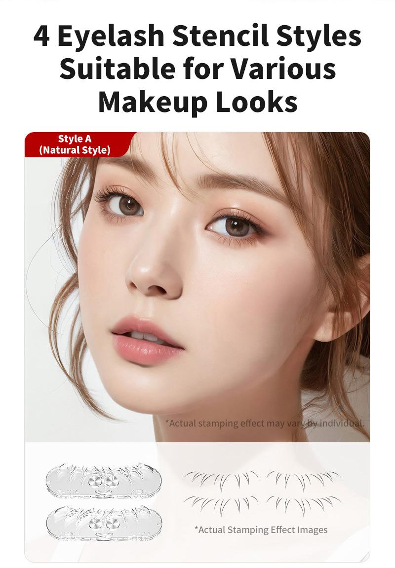 [Valentine Exclusive] Lower Eyelash Stamp 11-Piece Makeup Set – Glue-Free Long-Lasting Smudge-Proof, Water-Proof Ink, Eyeliner-Like Finish, Compact Design, Easy Application for Natural Look, Beginner Essential Cosmetics