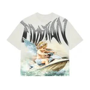 Men Women Couples Clothes Interesting Water Motorcycle Angel Print MIXED EMOTION T-shirt