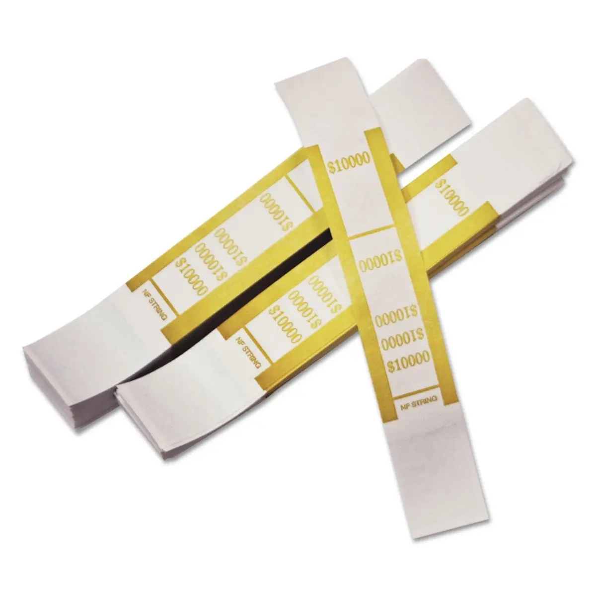 Iconex ICX94190057 Self-Adhesive Currency Straps - Mustard Yellow, 100 Bills Capacity, Color-Coded to Federal Reserve and ABA Standards, Easy Setup & Storage, Easy Wrapping Office Stationery Sticky Labels, Easy Setup And Storage