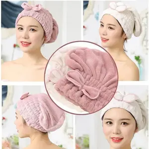 3PC Microfiber Hair Towel Caps, Extrame Soft & Ultra Absorbent, Fast Drying Hair Drying Caps Towel Turban Wrap for Wet Hair Women Light Shiny SpringStatements fiber Elastic head circumference