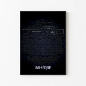 [Gaming Collection - Sale Up To 40%] [Unframe] Gun Neon Gaming 1 Poster, Futuristic Neon Weapon Wall Art, Cyberpunk Aesthetic Decor, Gaming Room Art, Action Game Gift