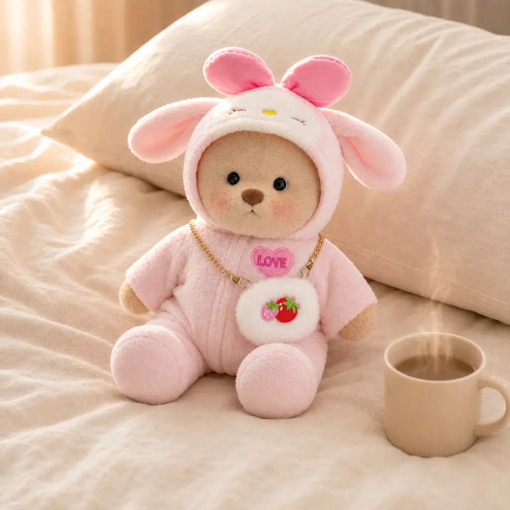 Getahug 12-in Soft Stuffed Medium Teddybear Plushie - Unisex Toy with Outfit Swap (Hat, Blue Shark, Pink Dinosaur, Elephant, Heart-Shape Sweater) - Ideal for 6-8 Yrs, Girlfriend Gift