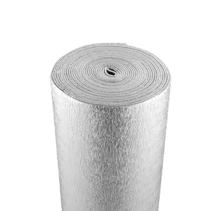 VEVOR Double Reflective Insulation Roll, Foam Core Radiant Barrier, 5.5mm 48 in x 50 ft, Double-Sided Aluminum Foil EPE Foam Heat Reflective Shield, Thermal Insulation Roll for Window RV Roof