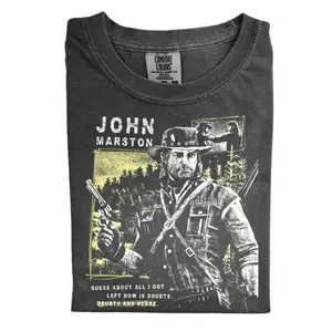 The John Marston Red Dead Redemption Comfort Color Shirt, Vintage Western Shirt, Cowboy Game Shirt, Gift for Men, Gift for Women, Crew Neck T-shirt, Trending T-shirt