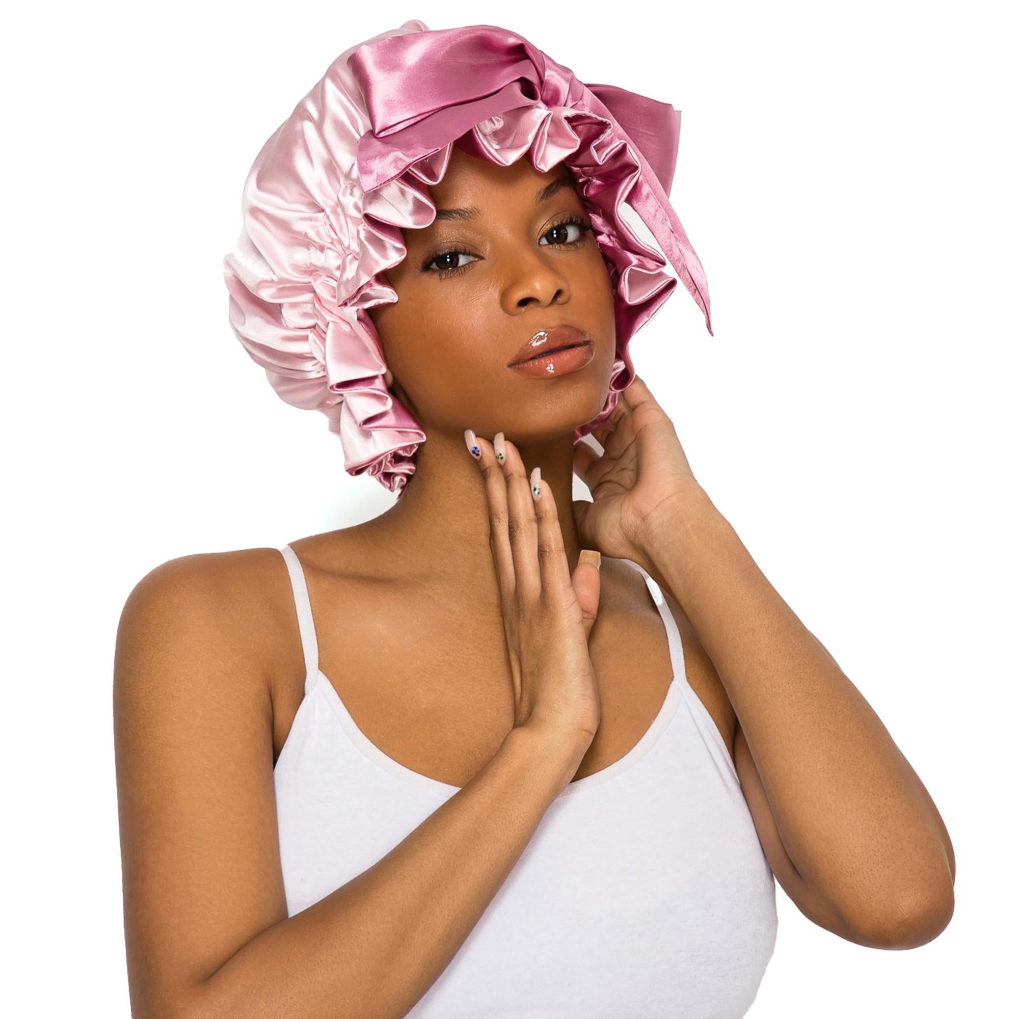 SeSe Code Double Layer Silk Bonnet for Haircare - Soft & Practical Sleeping cap with Elastic Tie Band for Curly & Natural Hair