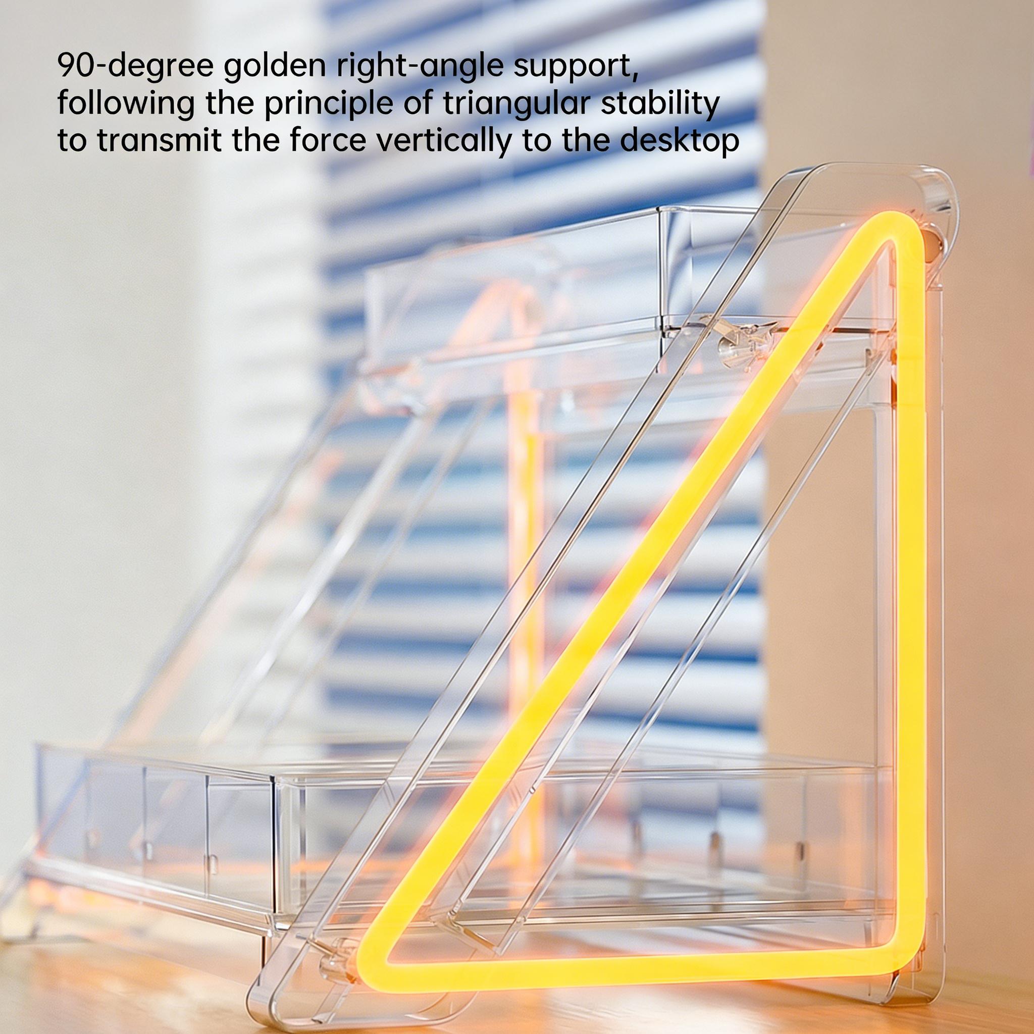 UFORU Folding Desktop Storage Rack，Easy Fold Desktop Storage Stand – Perfect for Stationery & Small Items，No Assembly Foldable Desktop Rack – Keep Your Desk Clean & Tidy, Must-Have Desk Organizer! Foldable Storage Shelf for Home & Office