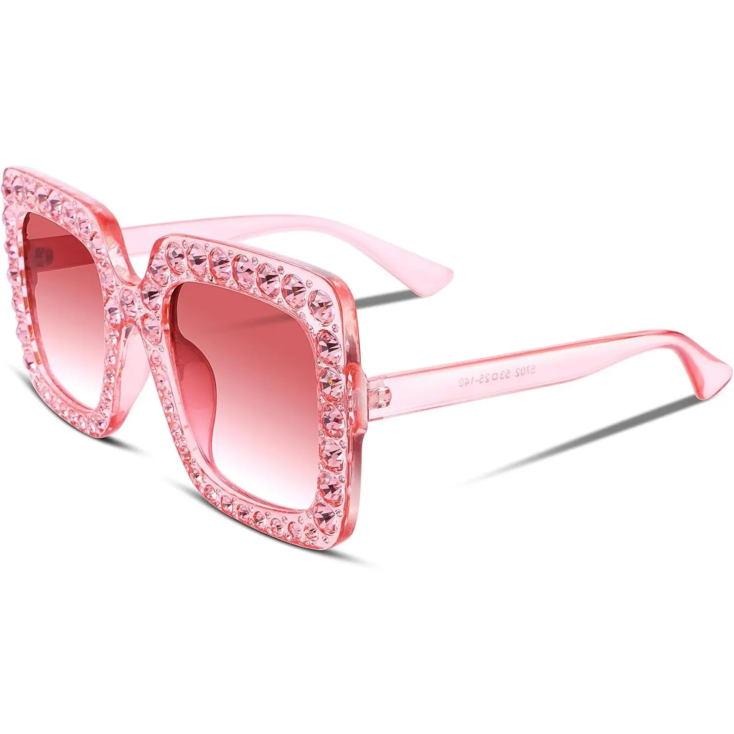 EyeconicFinds Women's Oversized Square Thick-Frame Sparkling Crystal Sunglasses B2283 - Fashion Eyewear, Party Sunglasses, Trendy Styling, Casual Outdoor Sunglasses, Square Frames Sunglasses