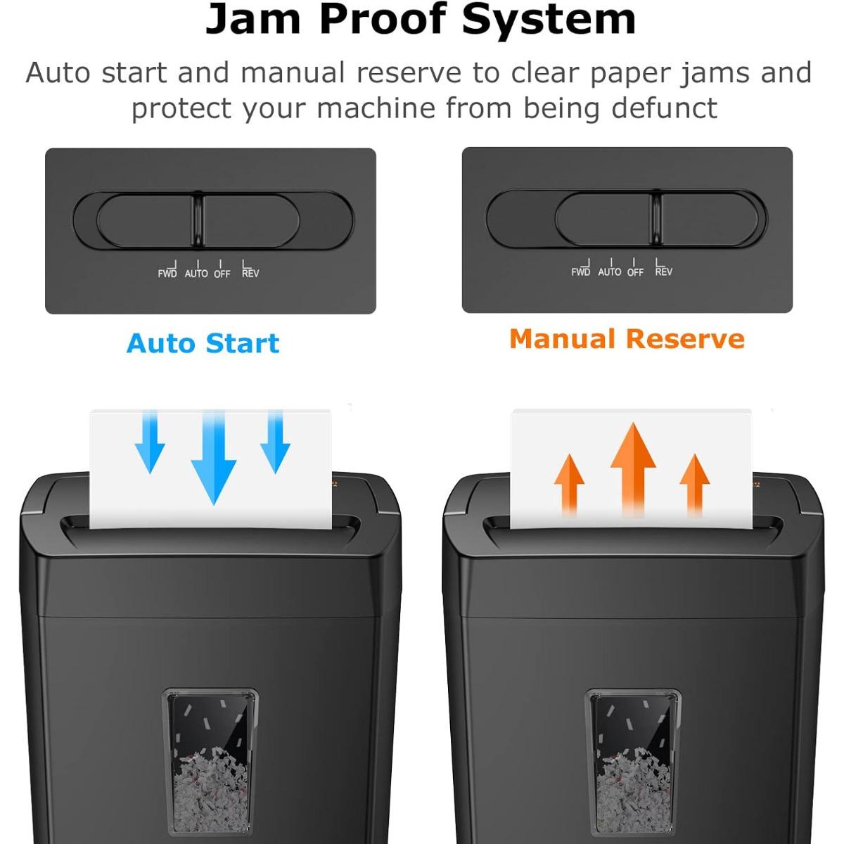 Bonsaii 12-Sheet Cross Cut Paper Shredder, 5.5 Gal Home Office Heavy Duty Shredder for Paper, Credit Card,Mail,Staples, High Security Level P-4 C275-A