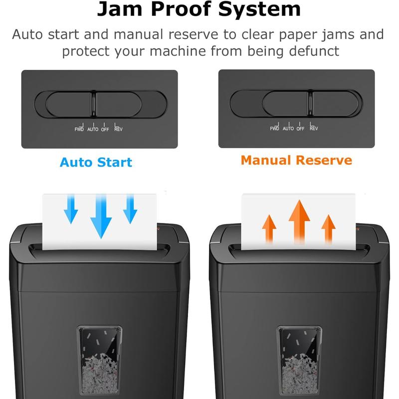 Bonsaii 12-Sheet Cross Cut Paper Shredder, 5.5 Gal Home Office Heavy Duty Shredder for Paper, Credit Card,Mail,Staples, High Security Level P-4 C275-A