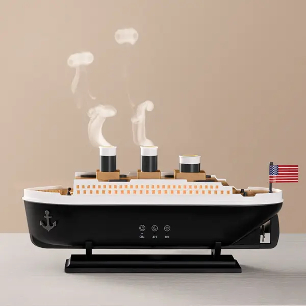 Titanic Humidifier 250ml Essential Oil Diffuser Cool Mist Ultrasonic Aroma Aromatherapy Diffuser with Remote Control 7 Light 2 Mist Mode Auto Shut-Off for Bedroom Office Hotel,dorm essentials,home essentials