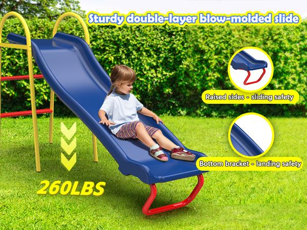 MERSCO 3 In 1 Metal Kids Swing Set With Slide,Saucer Swing ,SWING Seat,Heavy Duty Outdoor A-Frame Metal Swqing Stand For Playground,Holiday bundle packs MERSCO 3 In 1 Metal Kids Swing Set With Slide,Saucer Swing ,SWING Seat,Heavy Duty Outdoor A-Frame Metal Swqing Stand For Playground,Holiday bundle packs