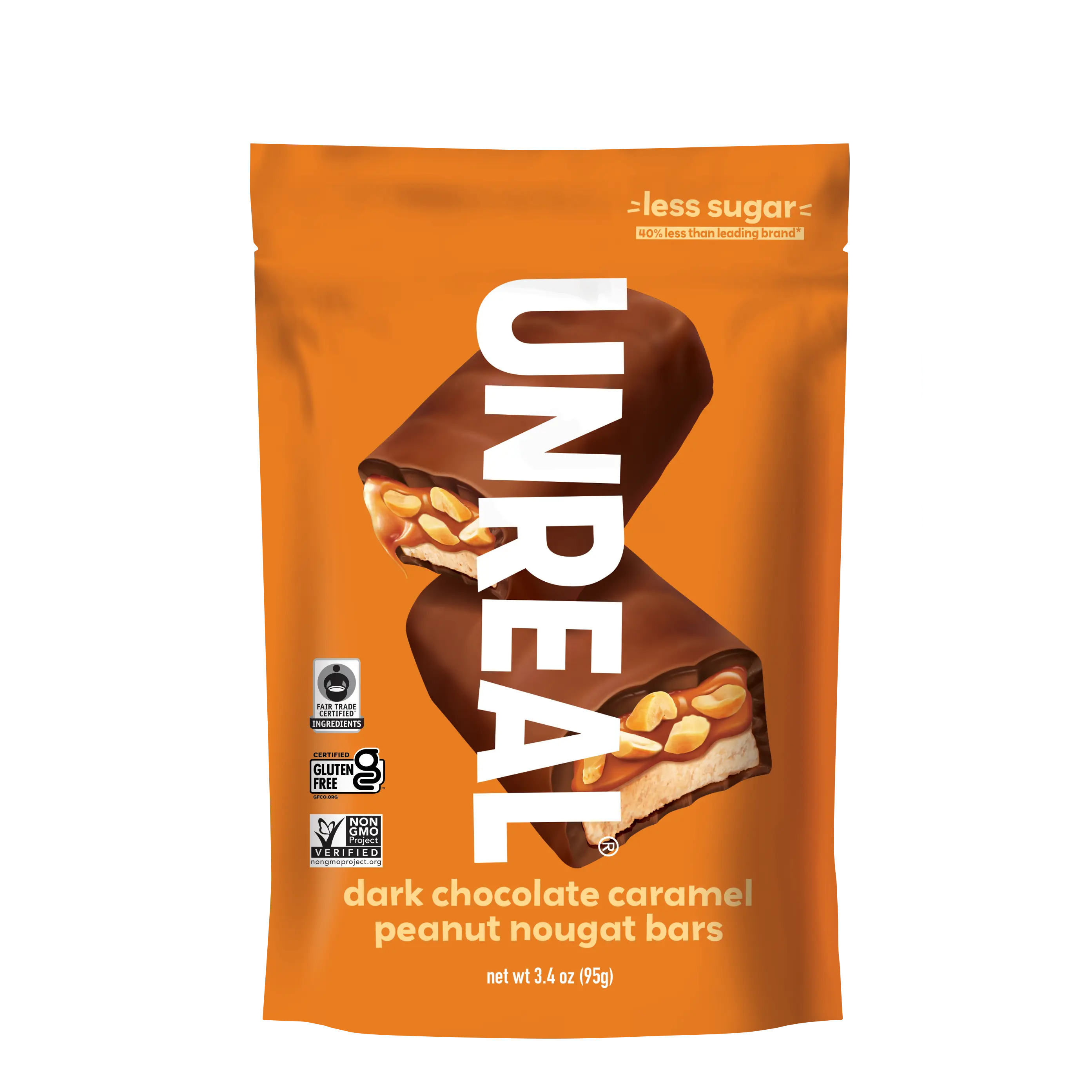 Dark chocolate caramel peanut nougat bars - 6 everyday bags (5 bars per bag)