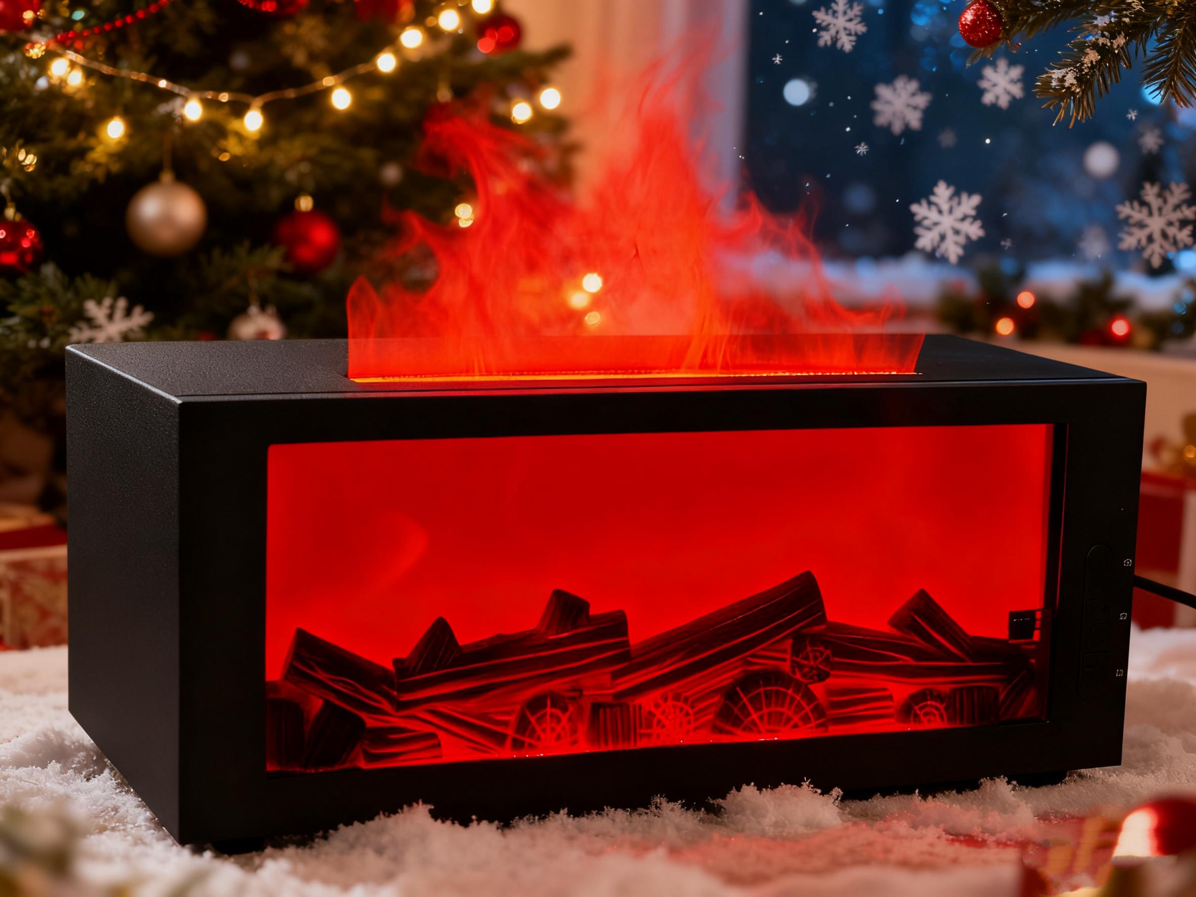 Upgraded Fireplace   7-Color LED Flame Effect, 300ml Large Capacity, Remote & Timer for Relaxing Aromatherapy in Home, Bedroom, or Office humidifier cool mist desktop aroma  deal Happiness Essential oil diffuser Durable Cactus Mini Cleaning Brush Set hvac