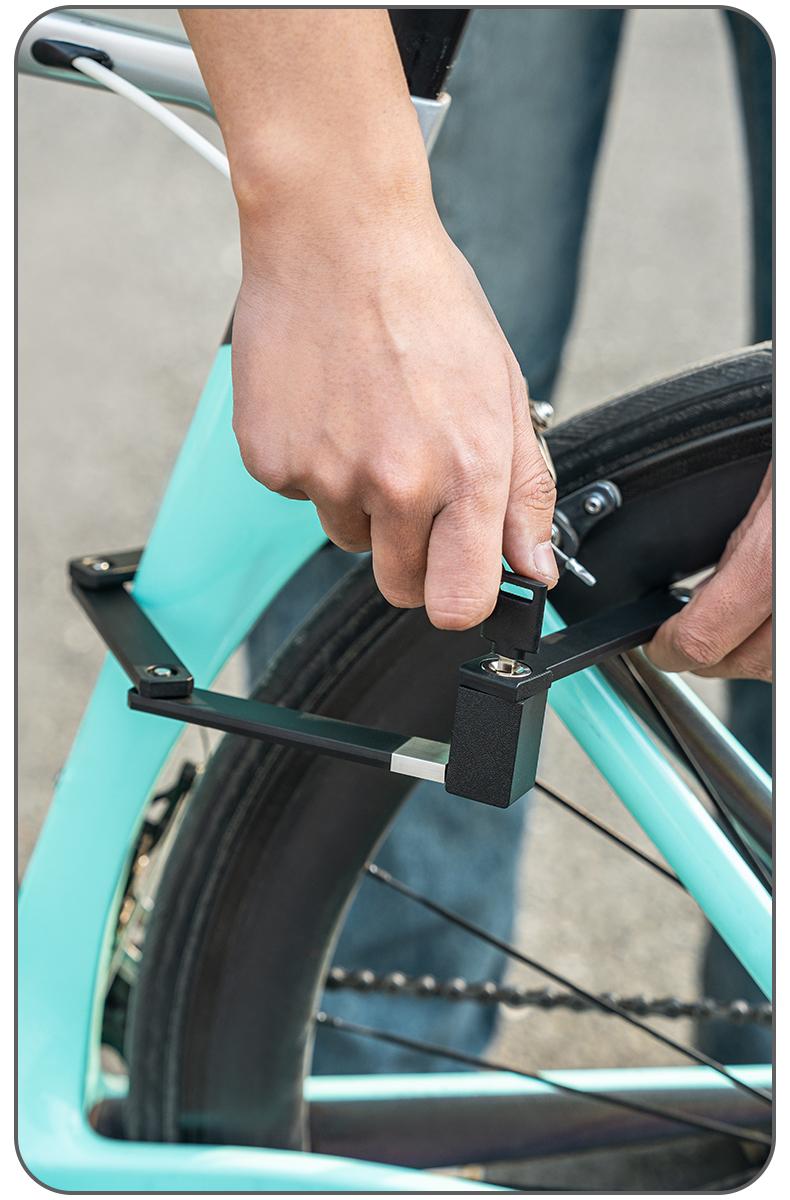 ROCKBROS Folding Bike Lock, Bicycle Lock Heavy Duty Anti Theft, Bike Locks with Mounting Bracket, Durable Alloy Scooter Lock,67 cm/26 inches