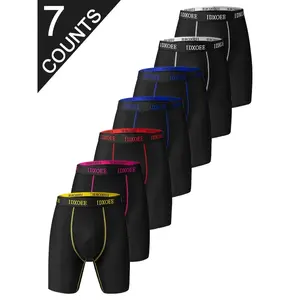 Men's Letter Tape Boxer Brief, Breathable Comfy Elastic Waist Workout Gym Underwear for Daily Wear, Casual Men's Underwear for All Seasons