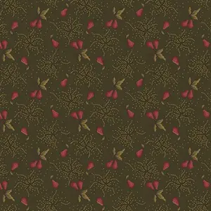 Fabric Henry Glass Green Burnished Pear Sprigs Scrap Basket Favorites by the Quarter Yard 1515-66