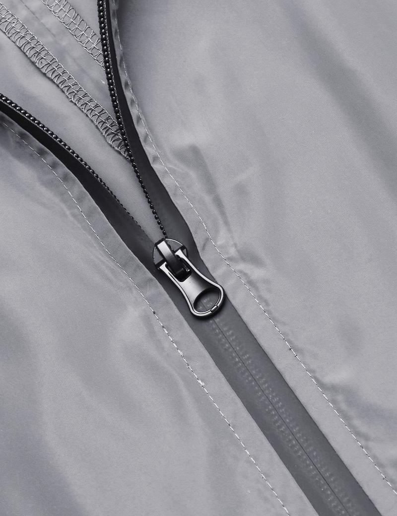 Women's Rain Jacket Plus Size Long Raincoat Lightweight Hooded Windbreaker Thin