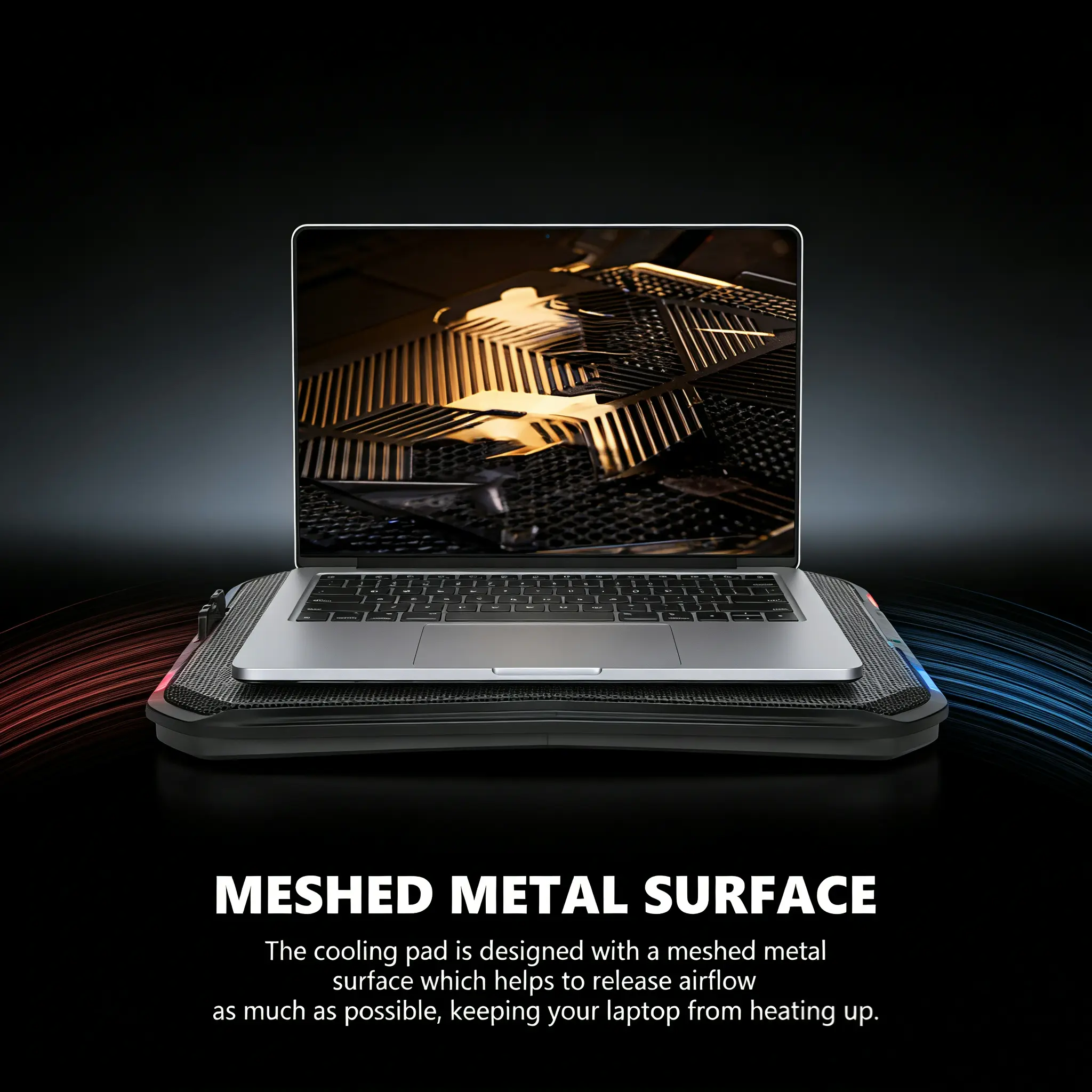Gaming Laptop Cooler Stand - 100000H Fan Lifespan, 6.5-45° Angle Adjustment, Dual USB Ports, 60cm Data Cable, RGB Light for 9-17.3 Inch Laptops/Home/Office,back to school,back to school haul