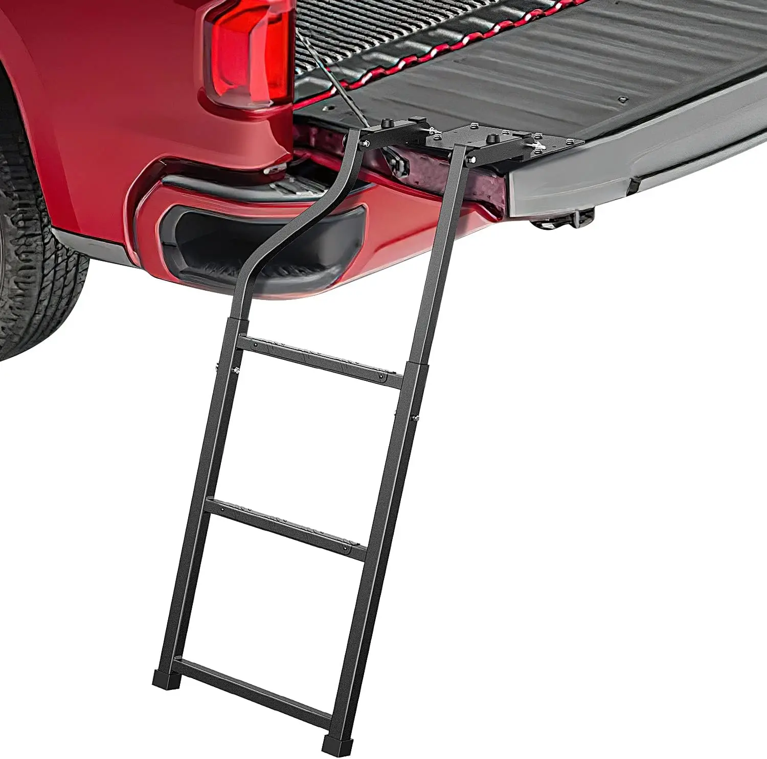 Nilight Foldable Truck Tailgate Ladder for Pickups - Sturdy & Durable, Aluminum Grips, Replaceable Rubber Ft, Stainless Screws, Universal Car Accessories for Rear Racks, Accessories For Your Car, Automotive Accessories
