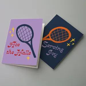 Tennis Christmas Greeting Cards, Set of 24