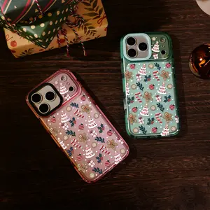 Pink Christmas Tree Phone Case For IPhone 17Pro Max Air 16 15Plus 14 13 12 11 Cases, TPU Gingerbread Man Phone Case, Protection Durable, Girly Iphone Cases, Cute Phonecases For Christmas, Gifts, Girls
