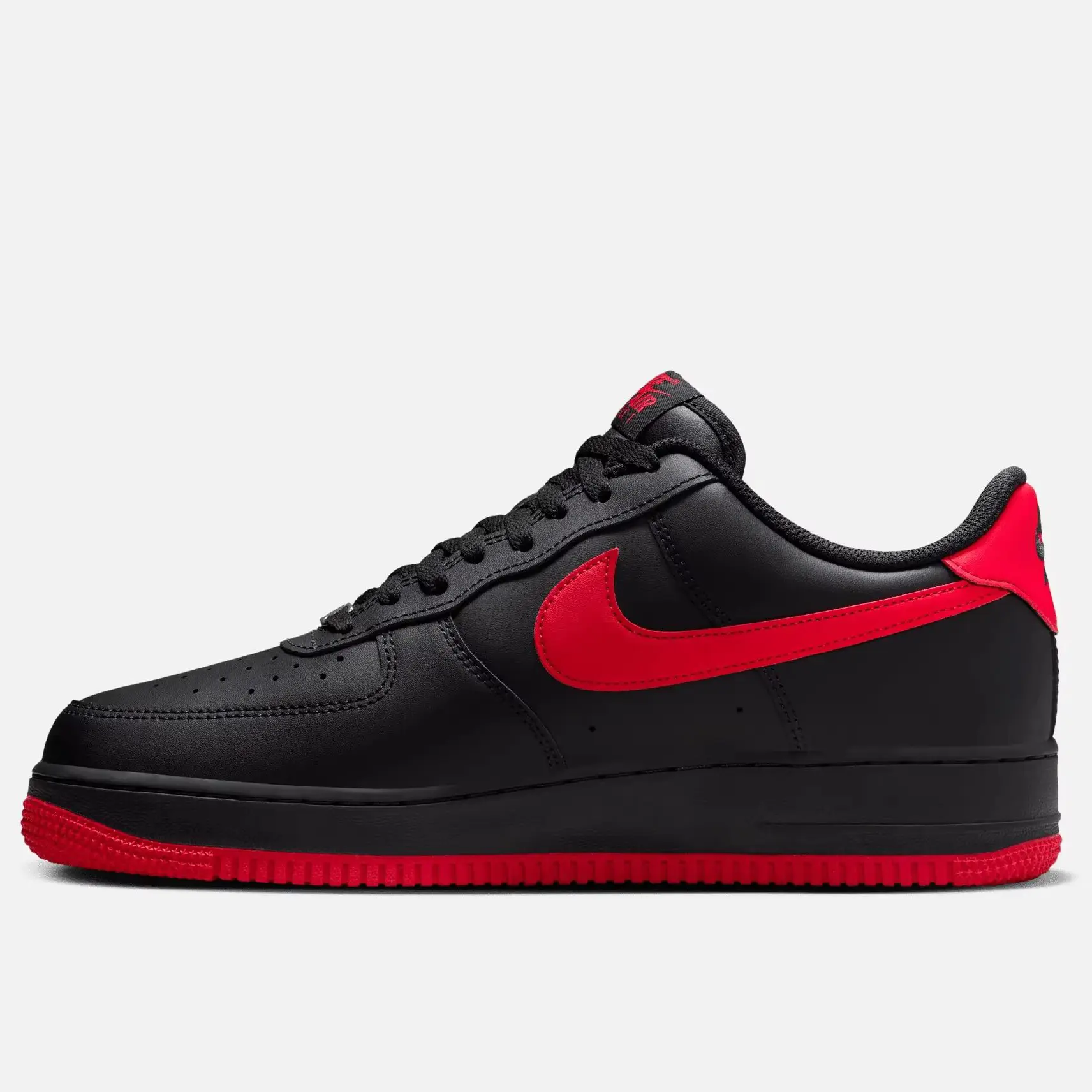 Nike Air Force 1 Low 'Bred Vamps' 07 Shoes Athletic Men's Sneakers Black/Red FJ4146-002