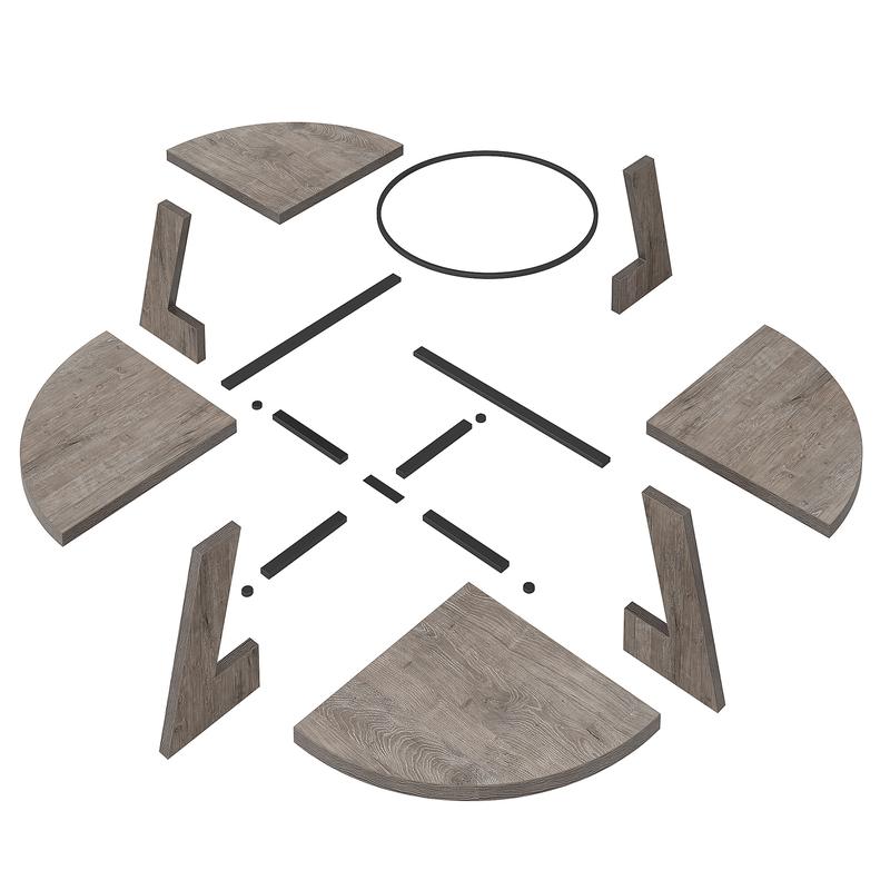 LITTLE TREE Round Dining Table for 4-6 People, 47 Inches Dining Room Table with Wooden Pedestal Base, Grey Dinner Tables, Circle Kitchen Tables for Dining Room, Kitchen, Living Room