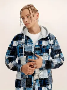 Mens Flannel Hoodie Shirt, Casual Button Down Plaid Jacket, Stylish Long Sleeve Shirts with Pocket