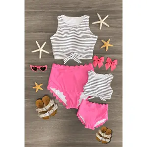Mom & Me - Hot Pink Stripe Bikini