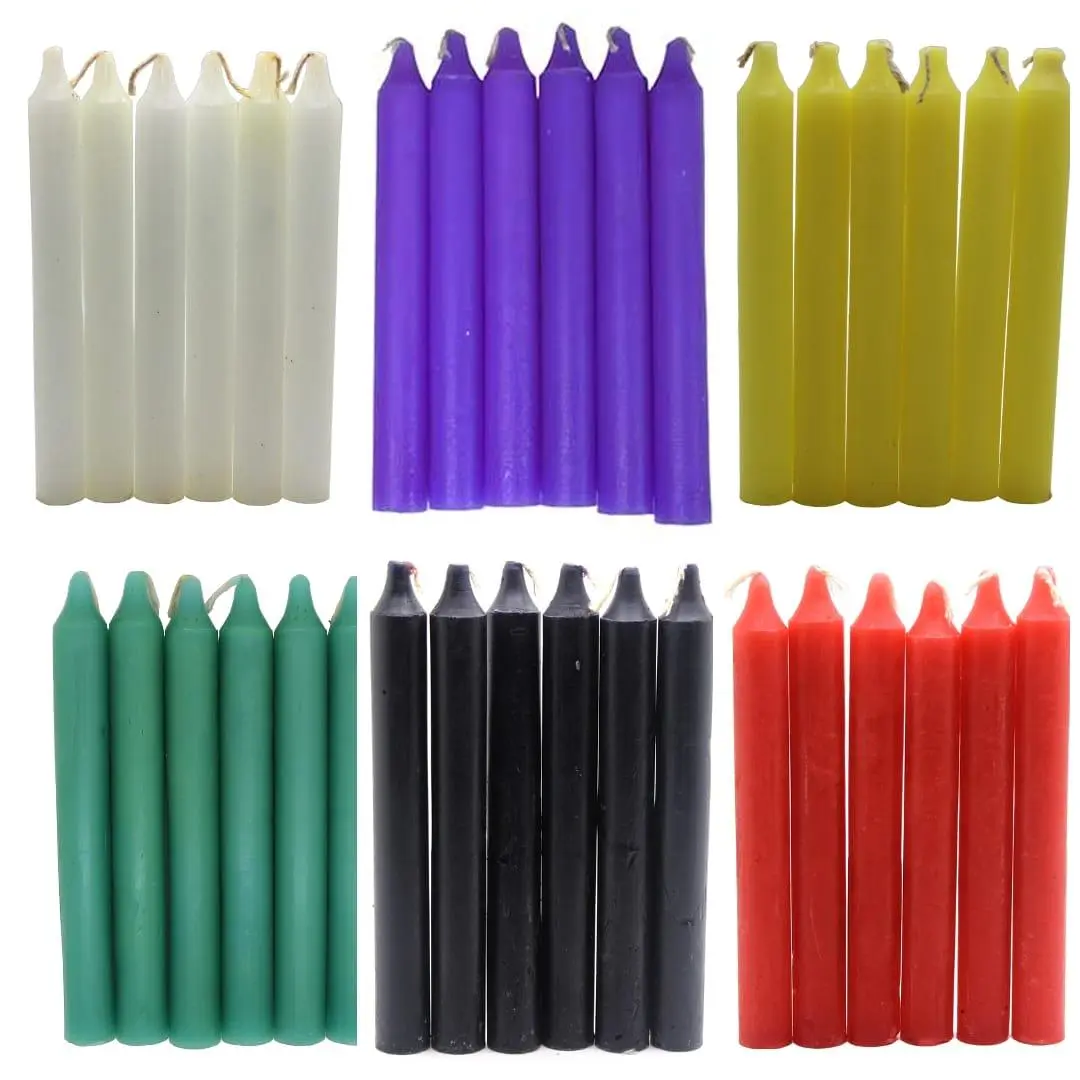 Unscented Multicolor 6-Candle Assortment Pack - 6in Decorative Design Candles for Home, Meditation, Living Room Decor, Ornaments, Freshener Light Decoration
