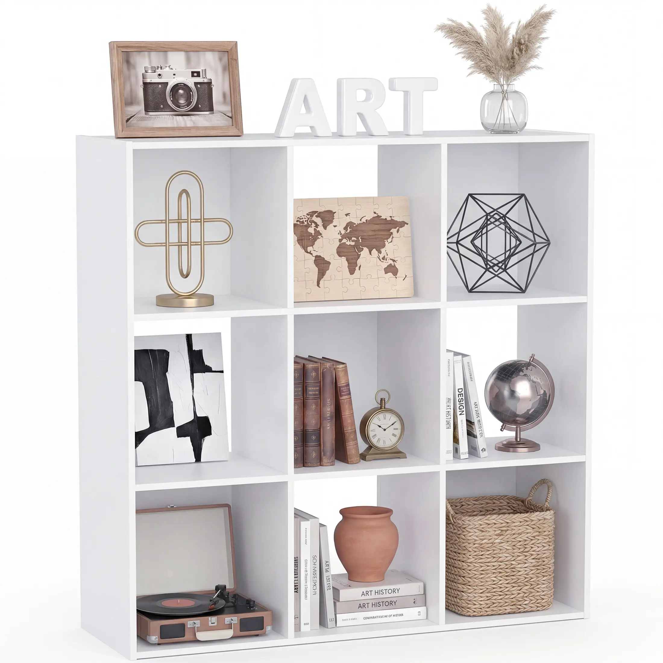 Cube Storage Organizer - Open Cube Bookshelf with 5 Removable Back Panels, Display Storage Bookcase for Living Room, Bedroom, Entrance Hall, Home Office
