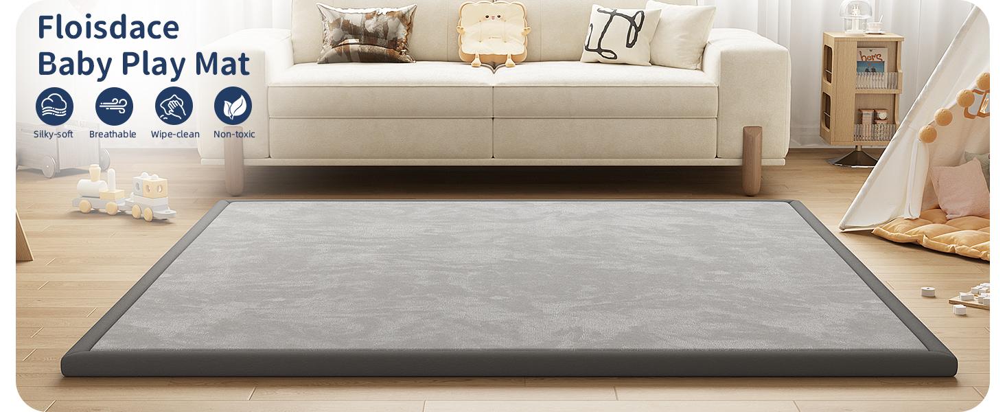 50''/59"/71"/79" Baby Play Mat for Floor 1.3'' Thick Memory Foam Tummy Time Mat Super Soft Coral Velvet Nursery Rug with Non-Slip Backing Crawling Rug for Toddlers Infants Yoga & Tatami Use SpringStatements 50''/59"/71"/79" Baby Play Mat for Floor 1.3'' Thick Memory Foam Tummy Time Mat Super Soft Coral Velvet Nursery Rug with Non-Slip Backing Crawling Rug for Toddlers Infants Yoga & Tatami Use SpringStatements