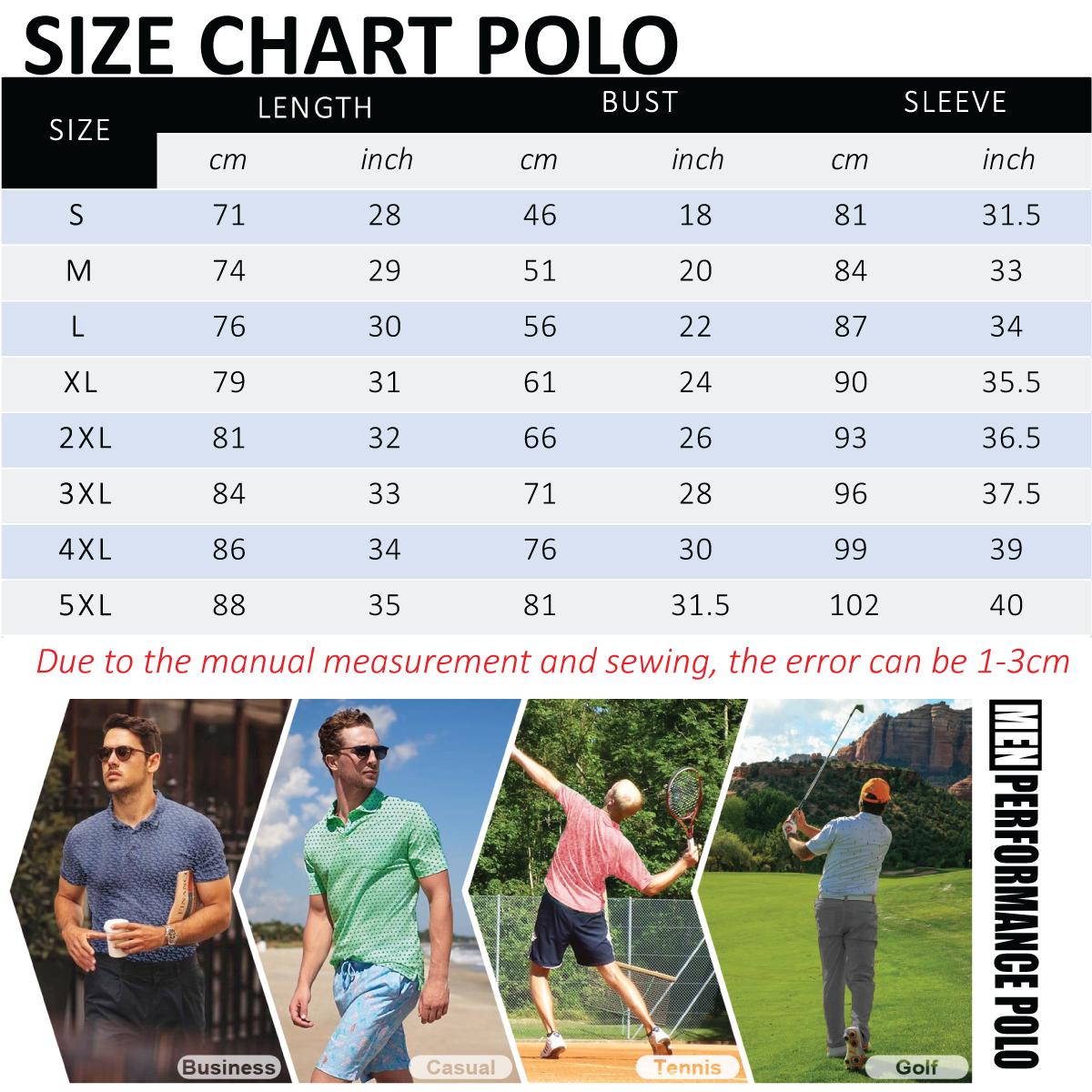 Mens Golf Polo Shirt – Short Sleeve, Moisture Wicking, Athletic Fit with Premium Embroidered Masters Golf Logo