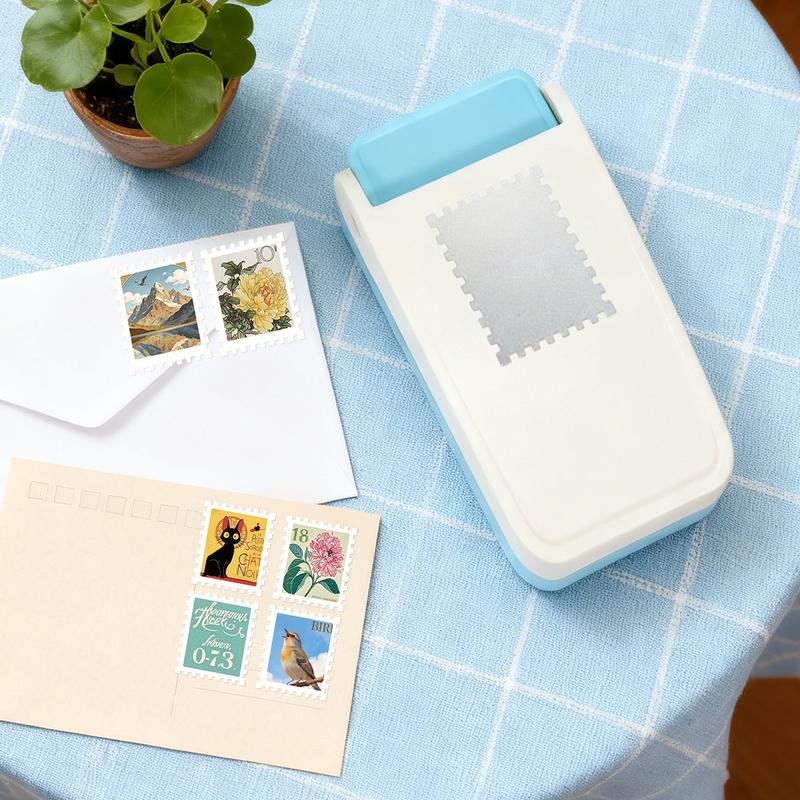 6 Styles Stamp Puncher-Comes with a free glue stick, Manual Floral Design Paper Hole Puncher, Embosser, Lever-type structure for effortless and durable operation for Hand Books, Photo Albums, Greeting Card Making, Office Supplies and Gifts