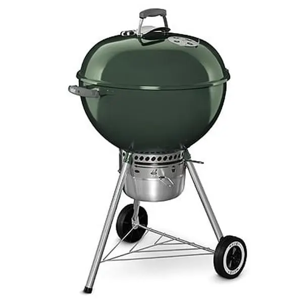 Weber 14407001 22" Size Original Premium Charcoal Kettle Grill, Porcelain-Coated Steel Construction, Round Body, Included Lid, Hinged Grate for Outdoor BBQ