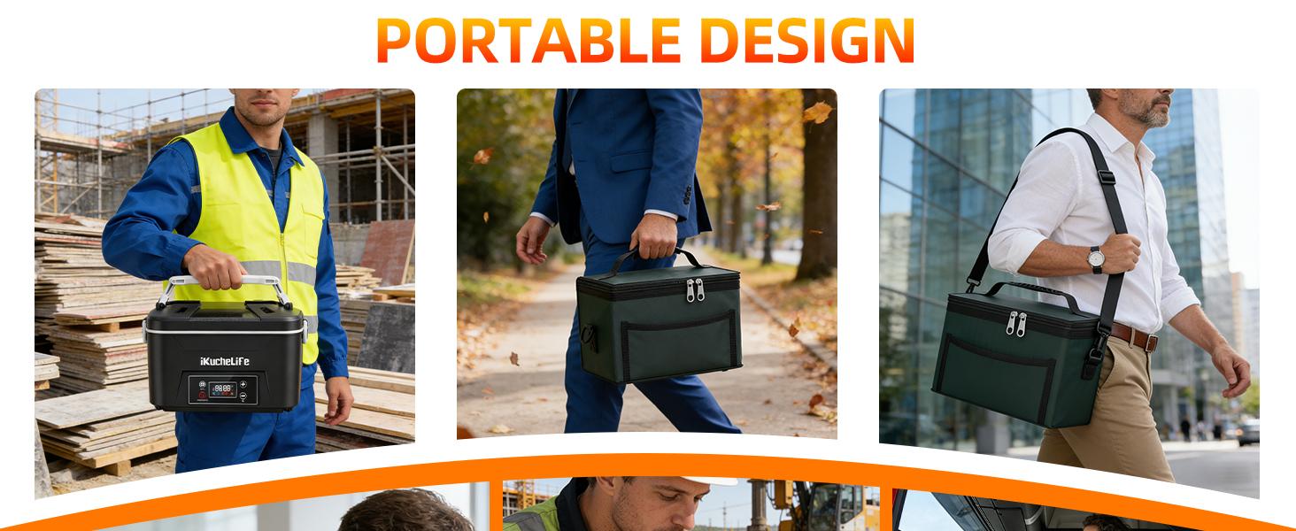 Heated Lunch Box with 24000mAh Battery,Cordless Electric Food Warmer with Scheduled Heating & Digital Display,Portable Rechargeable Lunch Heater for Work, Office, Travel, Camping,Suitable for Adults and Children