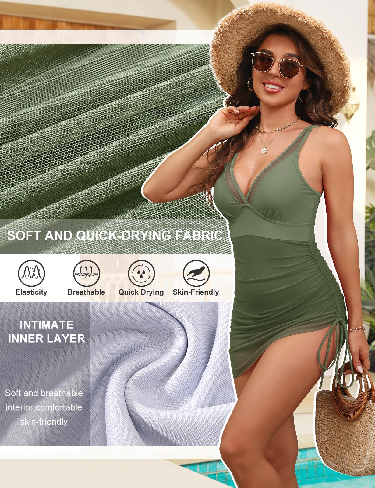 One Piece Swimdress 2026 Swimsuits for Women Tummy Control Swim Dresses Bathing Suit Swimwear swimdress bath suit patchwork
