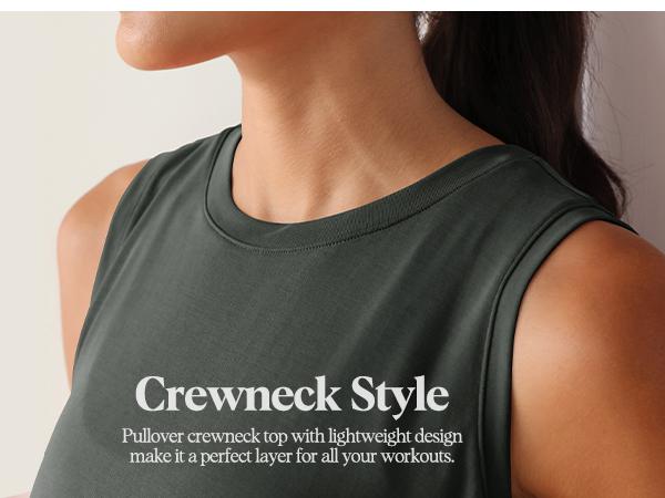 ODODOS Modal Soft Sleeveless Crop Top for Women Athletic Tee Gym Workout Cropped Yoga Tank