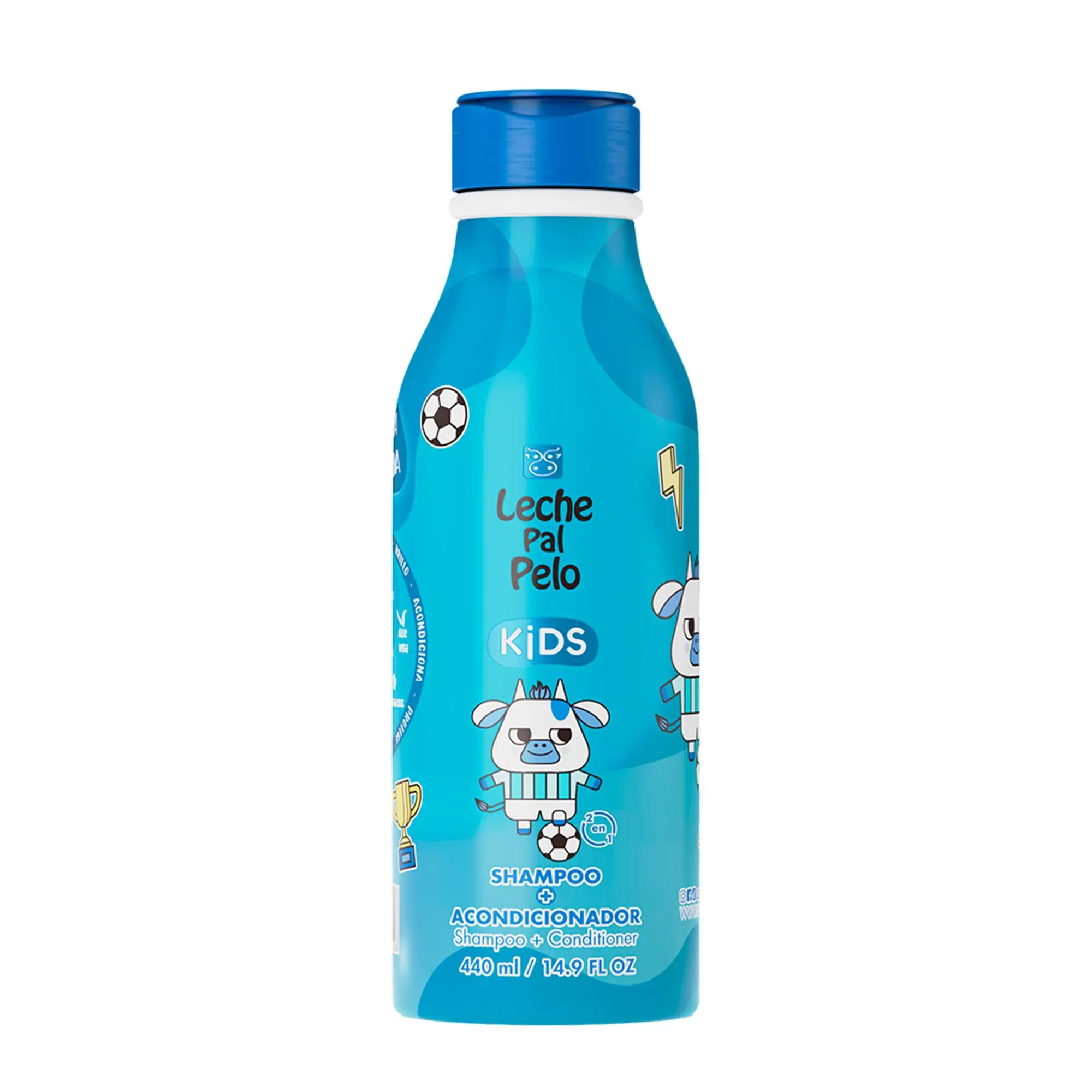 Leche Pal Pelo Kids - Shampoo and Conditioner - 2 in 1 Shampoo and Conditioner with Aloe Vera, Jojoba Oil, Coconut Milk - Safe for Children - 14.9 oz