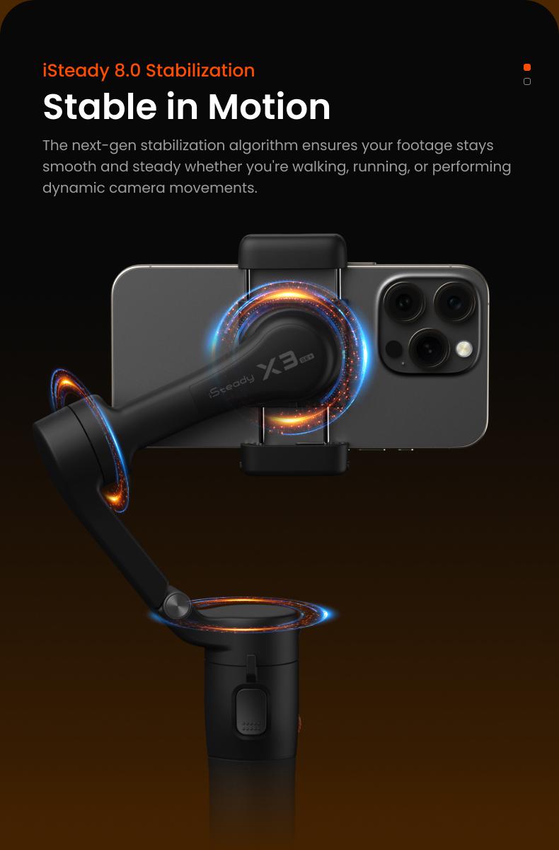 hohem iSteady X3 SE Plus Gimbal Stabilizer for iPhone, AI Facial Tracking,Smartphone Gimbal with Detachable Remote Control, Portable Foldable 3-Axis Phone Gimbal for Android & iPhone 17 ,Built-in Extendable Rod,Vlog Stabilizer,Cellphone&Selfie accessories