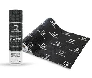 SoundSkins | Classic Black Sound Deadening Kit Double Layer Mat | SSK-CLASSICBLACK | Pure Rubber Butyl & Diamond Embossed Foil, 38.75 sq ft