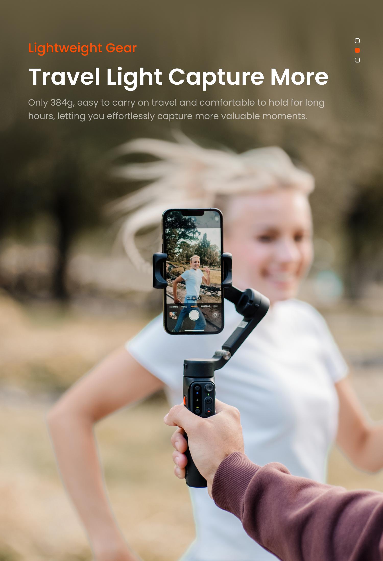 hohem iSteady X3 SE Plus New Gimbal for iPhone, AI Facial Tracking,Smartphone Gimbal with Detachable Remote Control, Portable Foldable 3-Axis Phone Gimbal for Android & iPhone 17 ,Built-in Extendable Rod,Vlog Stabilizer,Cellphone&Selfie accessories