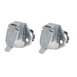 TORQUE 2 PCS of 7-Way Round Wiring Harness Vehicle-Side Socket, SAE J560 Style Die-Cast Zinc Housing, 7 Pin Round Connector for RV Semi Truck Trailer (TR15720)