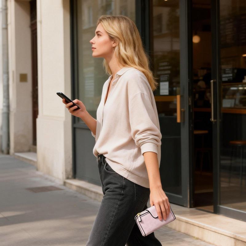 Valentine's Day Gift Selection Women and men Wallet Leather Blocking Designer Tri fold Card Holder Ladies Clutch with ID Window Credit Gift for Men