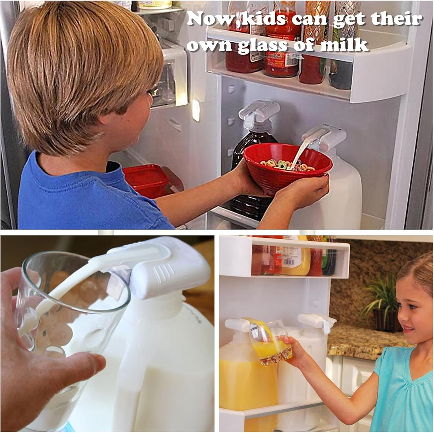 Automatic Drink Dispenser Bowl Milk Dispenser for Fridge Gallon, for Outdoor & Home Kitchens, Ideal for Bottle Spice Storage Container Silicone