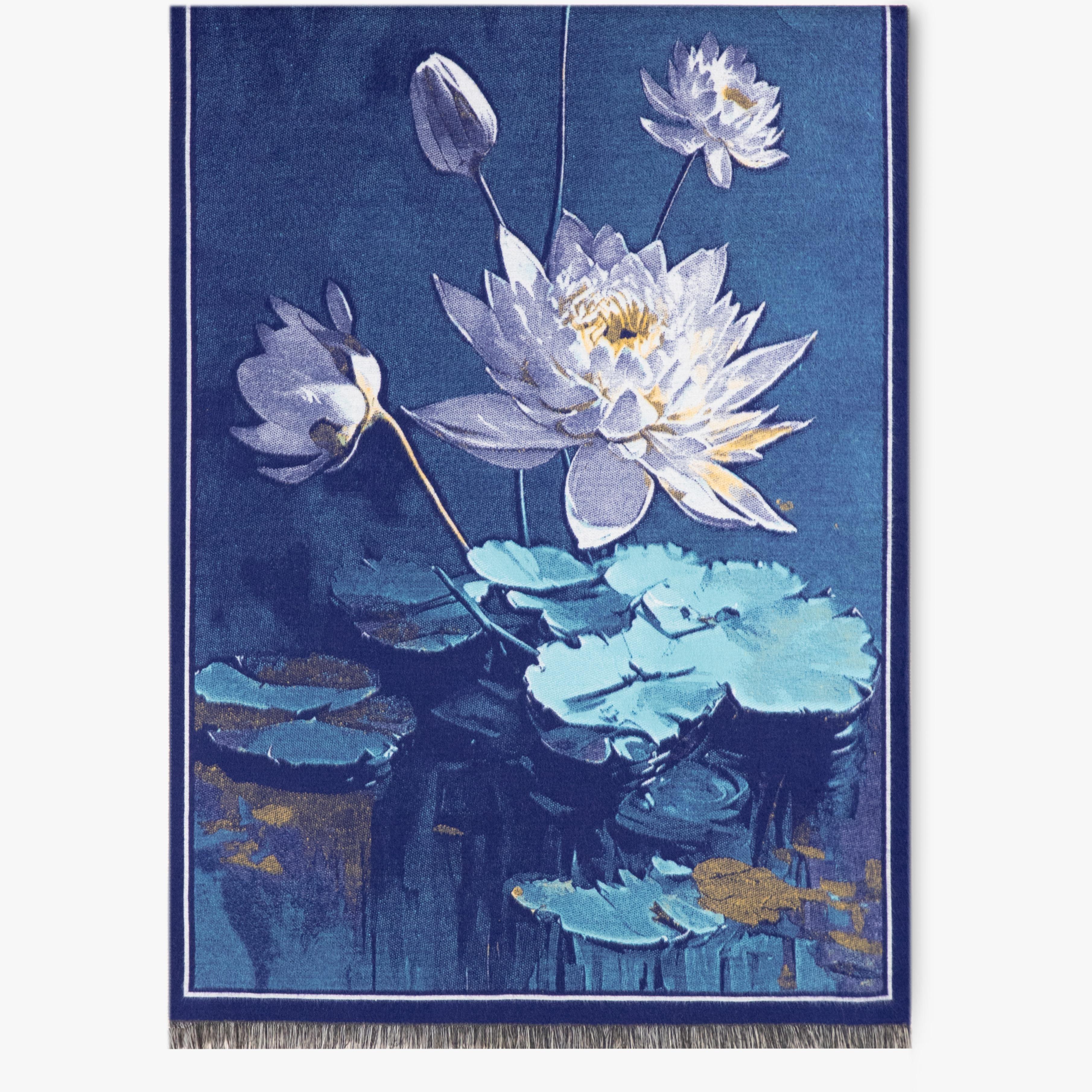 Women's Premier Quality Floral Cascade Scarf Shawl - Elegant Ombre Flower Design with Fringed Edges Cashmere Pashmina