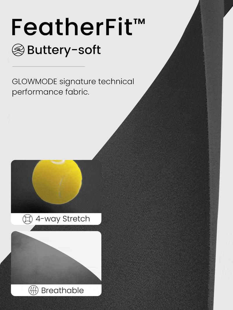 GLOWMODE FeatherFit T-Neck Racerback Tank Top Light Support Low Impact Yoga Studio Summer TikTokShopBlackFriday